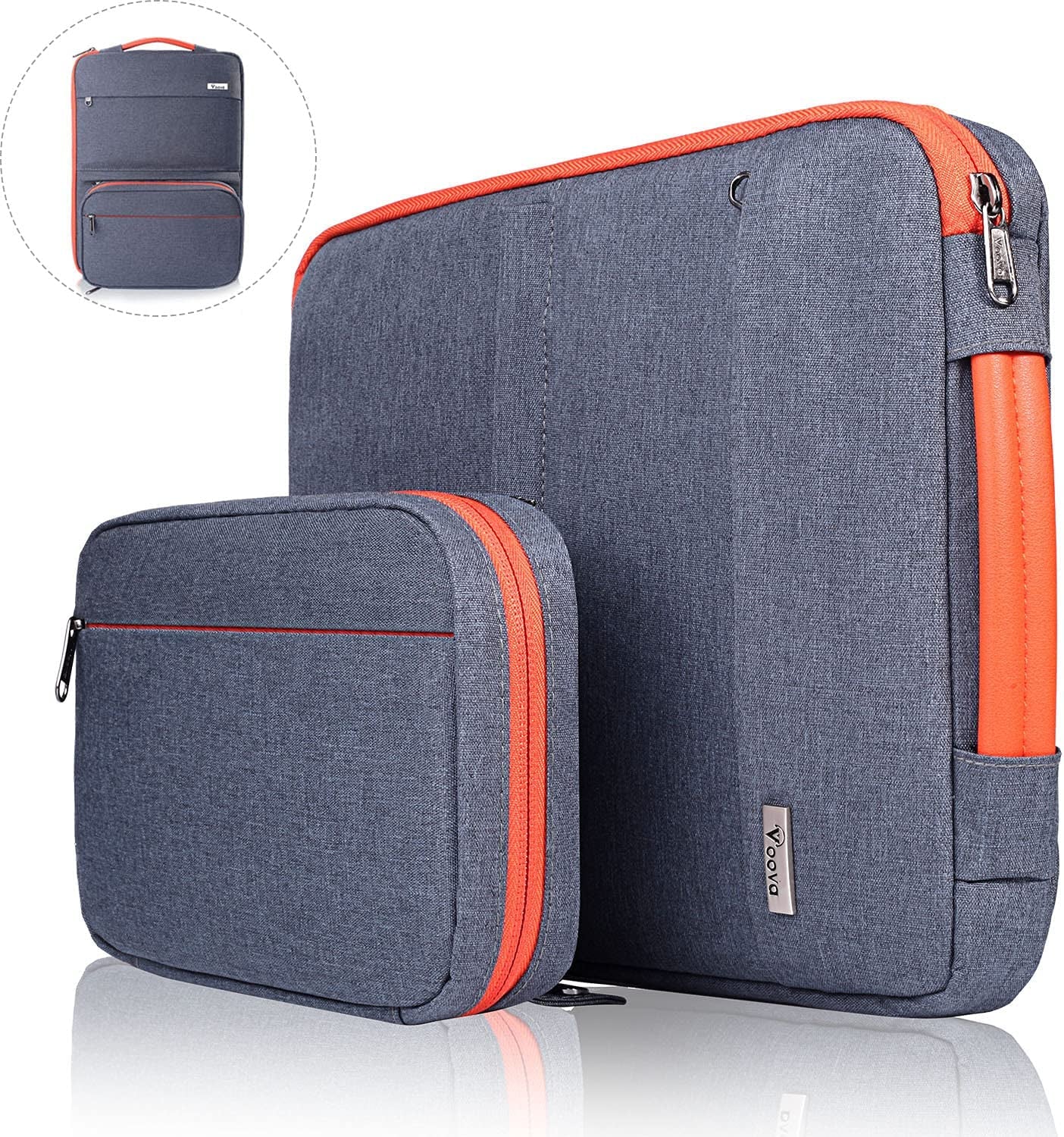 Waterproof 13-14 Inch Laptop Sleeve Case with Detachable Accessory Pouch — Compatible with MacBook Air M2/M3/M4, MacBook Pro 13/14, Surface Laptop 4/5 (13.5”), Chromebook 14, 2-in-1 Protective Computer Bag