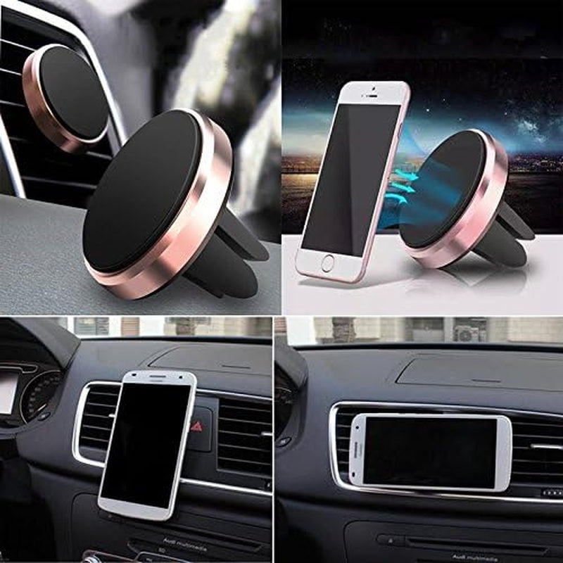 360° Rotating Metal Phone Ring Holder & Magnetic Car Mount – Secure Grip and Hands-Free Stand Compatible with iPhone 11 Pro, XS Max, XR, X, 8 & All Smartphones – Silver (Model 2)