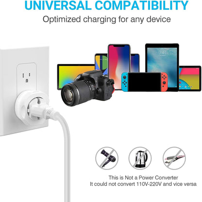 EU to US Plug Adapter (1 Pack) – European to USA Travel Power Converter for Type C, E, F Plugs – Compatible with EU, Spain, France Outlets to American Sockets