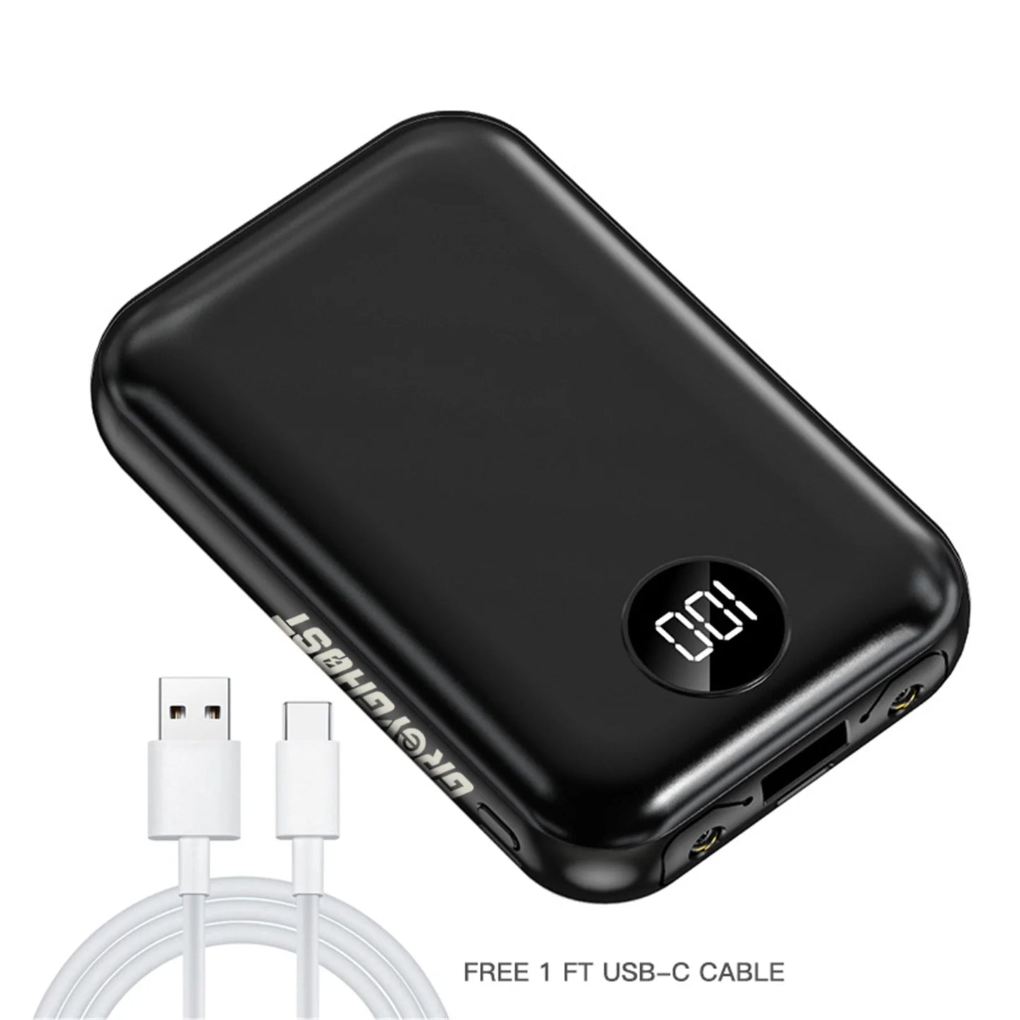 Portable 10000mAh Power Bank | Dual Input Fast Charging with LCD Display & Dual LED Flashlights | High-Capacity Backup Battery Pack for Smartphones, Android, Tablets & More