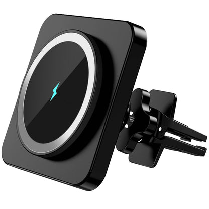 Car Wireless Charger Mount – Fast Charging Air Vent Phone Holder for iPhone 16/15/14/13/12 Series – Auto-Clamping, Secure Fit, Black