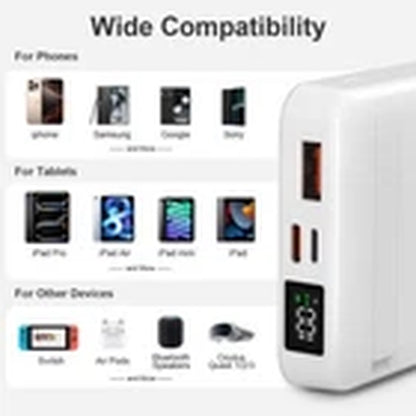 Magnetic Wireless Power Bank 10000mAh – Portable Fast Charger Battery Pack Compatible with iPhone 16/15/14/13/12 Series
