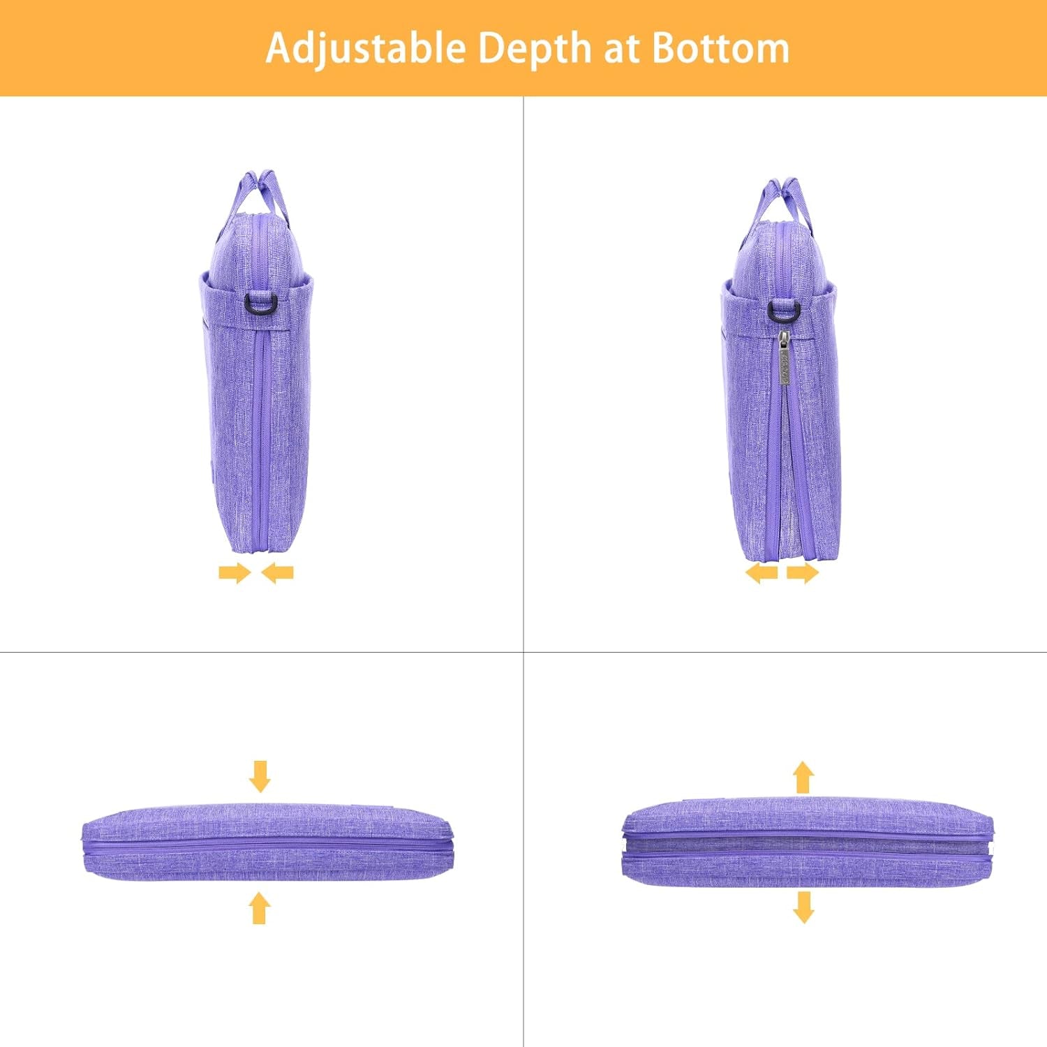 13–14 Inch Laptop Shoulder Messenger Bag – Compatible with MacBook Air/Pro, MacBook Pro 14 Inch M3/M2/M1 (2021–2023), Adjustable Depth Design, Stylish Slim Notebook Case, Purple