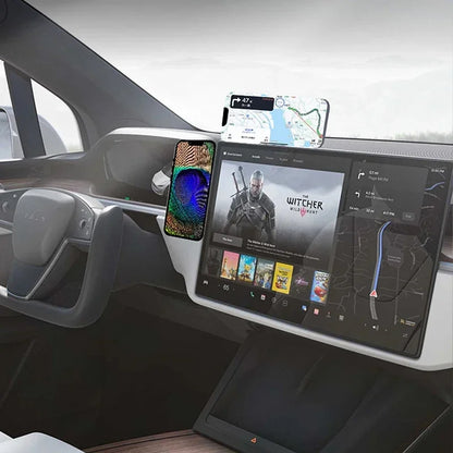 Magnetic Laptop Phone Holder Computer Monitor Side Cell Phone Slim& Foldable for Iphone 14 13 12 Series Case and All Phone