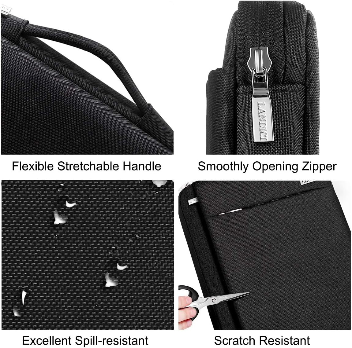 360° Protective 11.6 Inch Laptop Sleeve – Slim Waterproof Shockproof Case for Surface Pro 7/8/9, Laptop Go 2/3, MacBook Air 11, 11–12" Chromebook – Black Carrying Bag