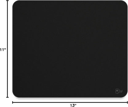 Large Gaming Mouse Pad – Stealth Edition | Premium Black Cloth with Stitched Edges | Smooth Precision Surface | 11" x 13" (G-L-Stealth)