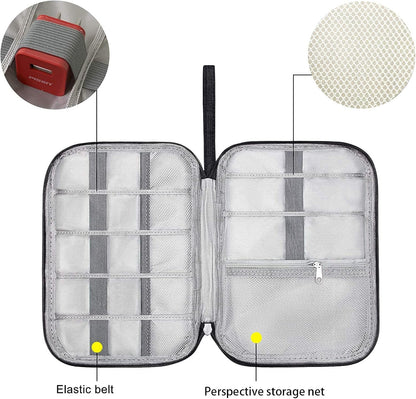 Waterproof Travel Electronic Organizer – Portable Tech Accessories Storage Bag for Cables, Chargers, Hard Drives, SD Cards & More