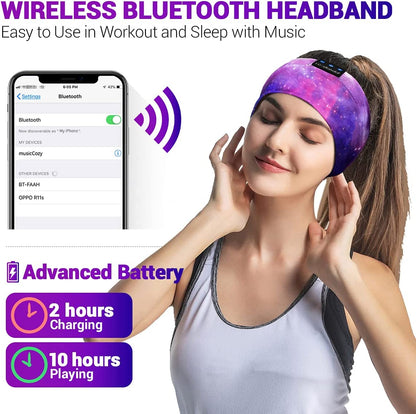 Bluetooth Sleep Headphones Headband – Wireless Music Headband with Ultra-Thin HD Stereo Speakers for Side Sleepers, Sports, Yoga, Travel & Relaxation