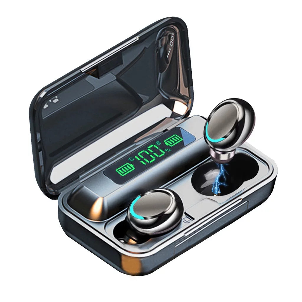 Bluetooth Earbuds with 2200mAh Charging Case, Wireless Earphones with Built-in Emergency Power Bank, Noise-Canceling Stereo Sound, Touch Control & Long Battery Life for Adults