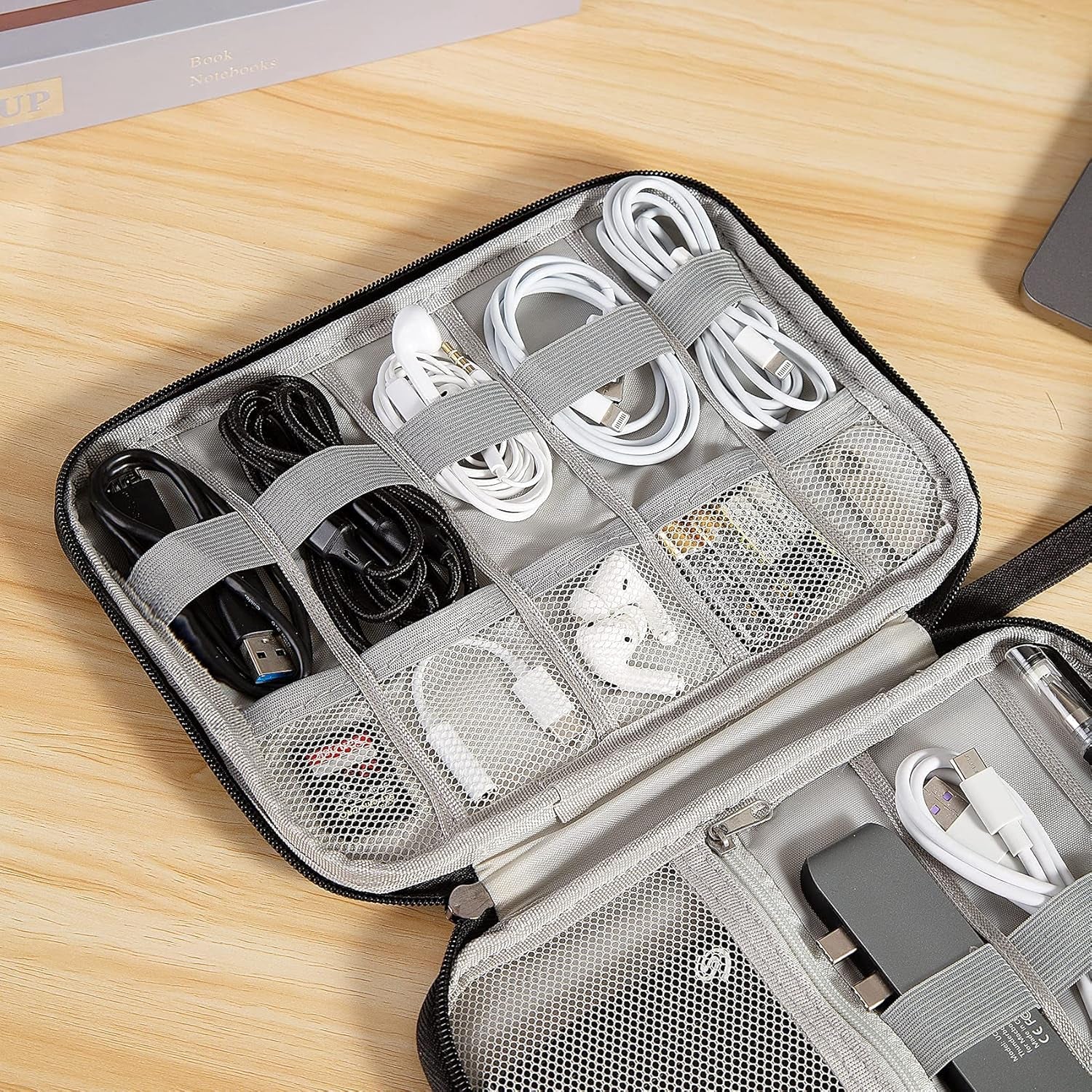 Waterproof Travel Electronic Organizer – Portable Tech Accessories Storage Bag for Cables, Chargers, Hard Drives, SD Cards & More