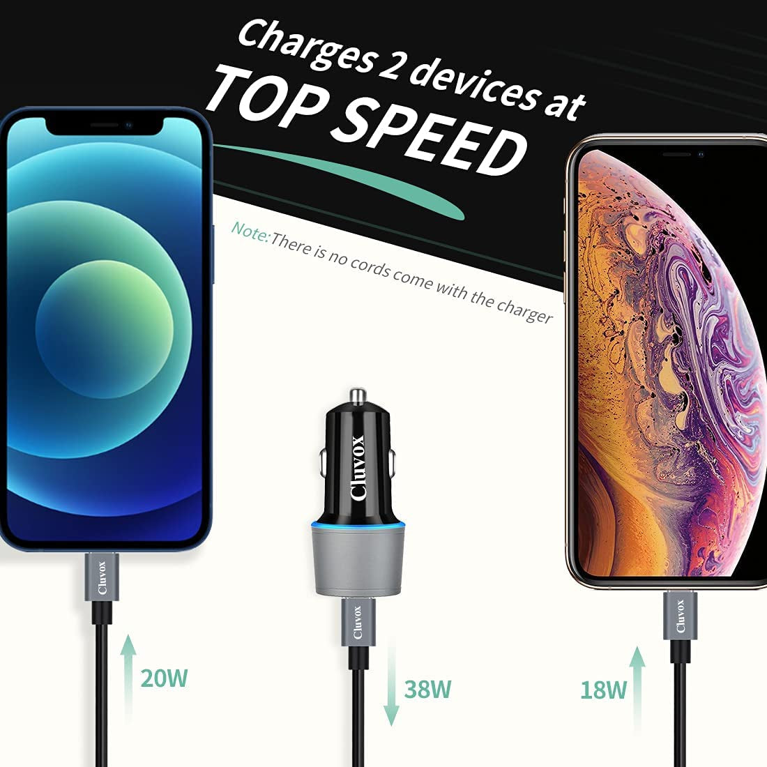 20W Dual USB Car Charger Adapter – Fast Charging Cigarette Lighter USB Charger for iPhone 16/15/14/13/12/11 Series, iPad, Samsung, Google Pixel & More
