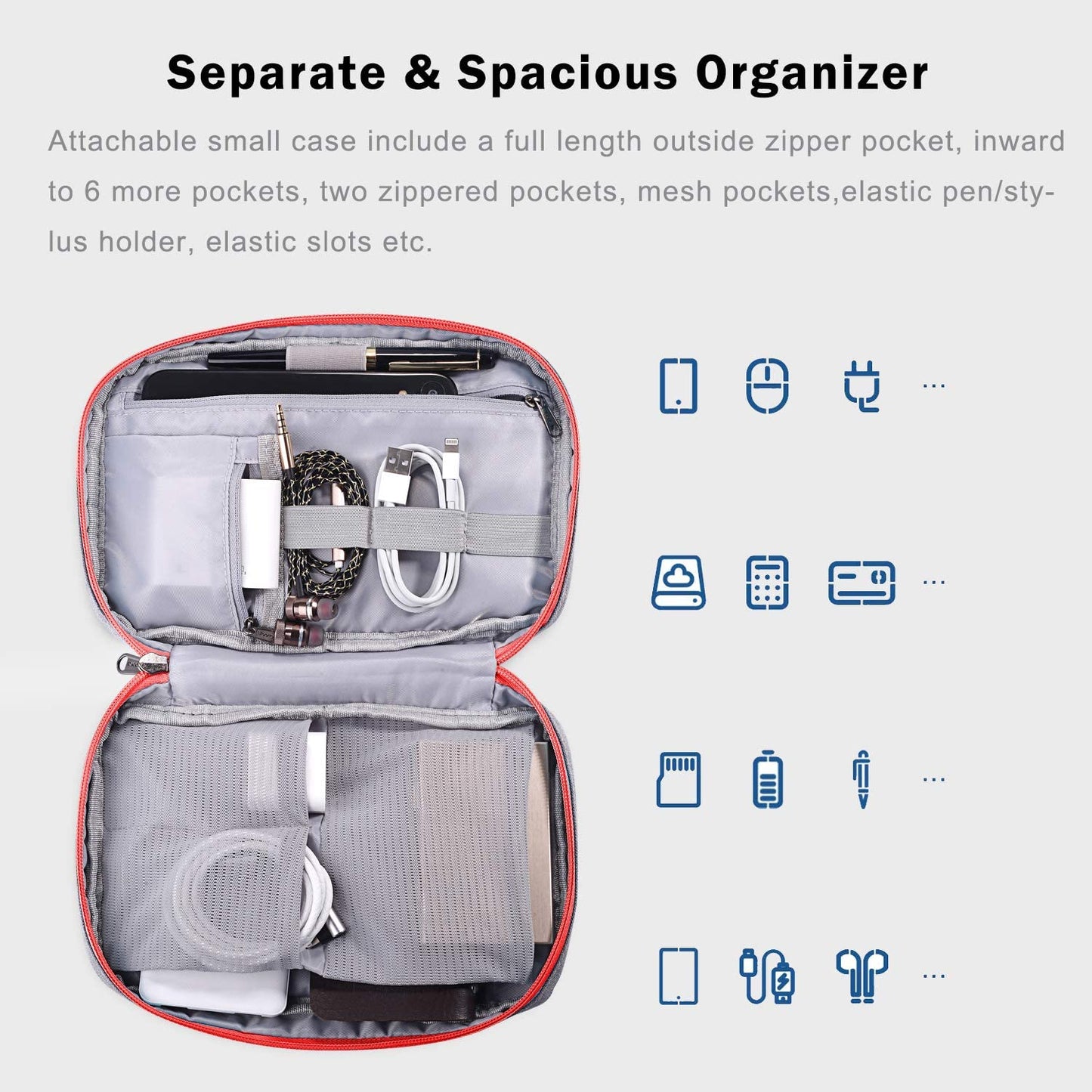 Waterproof 13-14 Inch Laptop Sleeve Case with Detachable Accessory Pouch — Compatible with MacBook Air M2/M3/M4, MacBook Pro 13/14, Surface Laptop 4/5 (13.5”), Chromebook 14, 2-in-1 Protective Computer Bag