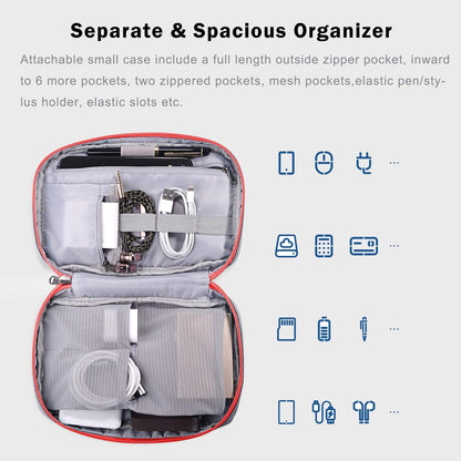 Waterproof 13-14 Inch Laptop Sleeve Case with Detachable Accessory Pouch — Compatible with MacBook Air M2/M3/M4, MacBook Pro 13/14, Surface Laptop 4/5 (13.5”), Chromebook 14, 2-in-1 Protective Computer Bag