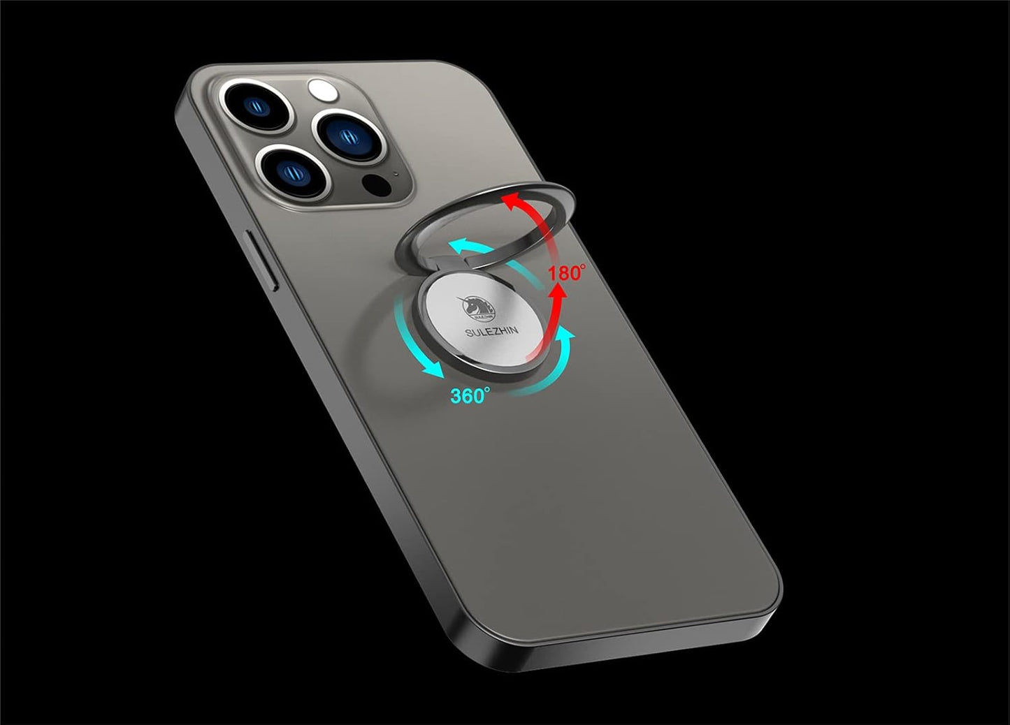 360° Rotating Metal Phone Ring Holder & Magnetic Car Mount – Secure Grip and Hands-Free Stand Compatible with iPhone 11 Pro, XS Max, XR, X, 8 & All Smartphones – Silver (Model 2)