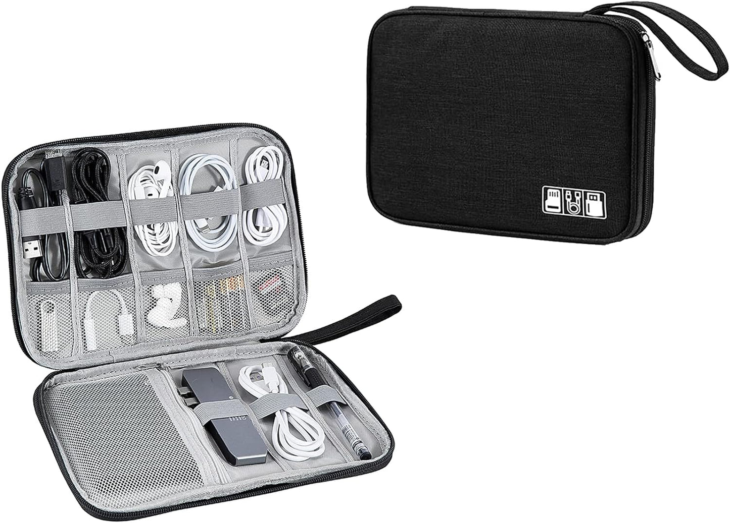 Waterproof Travel Electronic Organizer – Portable Tech Accessories Storage Bag for Cables, Chargers, Hard Drives, SD Cards & More