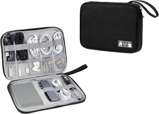 Waterproof Travel Electronic Organizer – Portable Tech Accessories Storage Bag for Cables, Chargers, Hard Drives, SD Cards & More