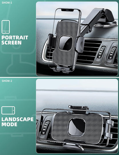 3-in-1 Phone Mount for Car – Dashboard, Windshield & Air Vent | Universal Car Phone Holder Compatible with iPhone, Samsung & All Smartphones (Black)