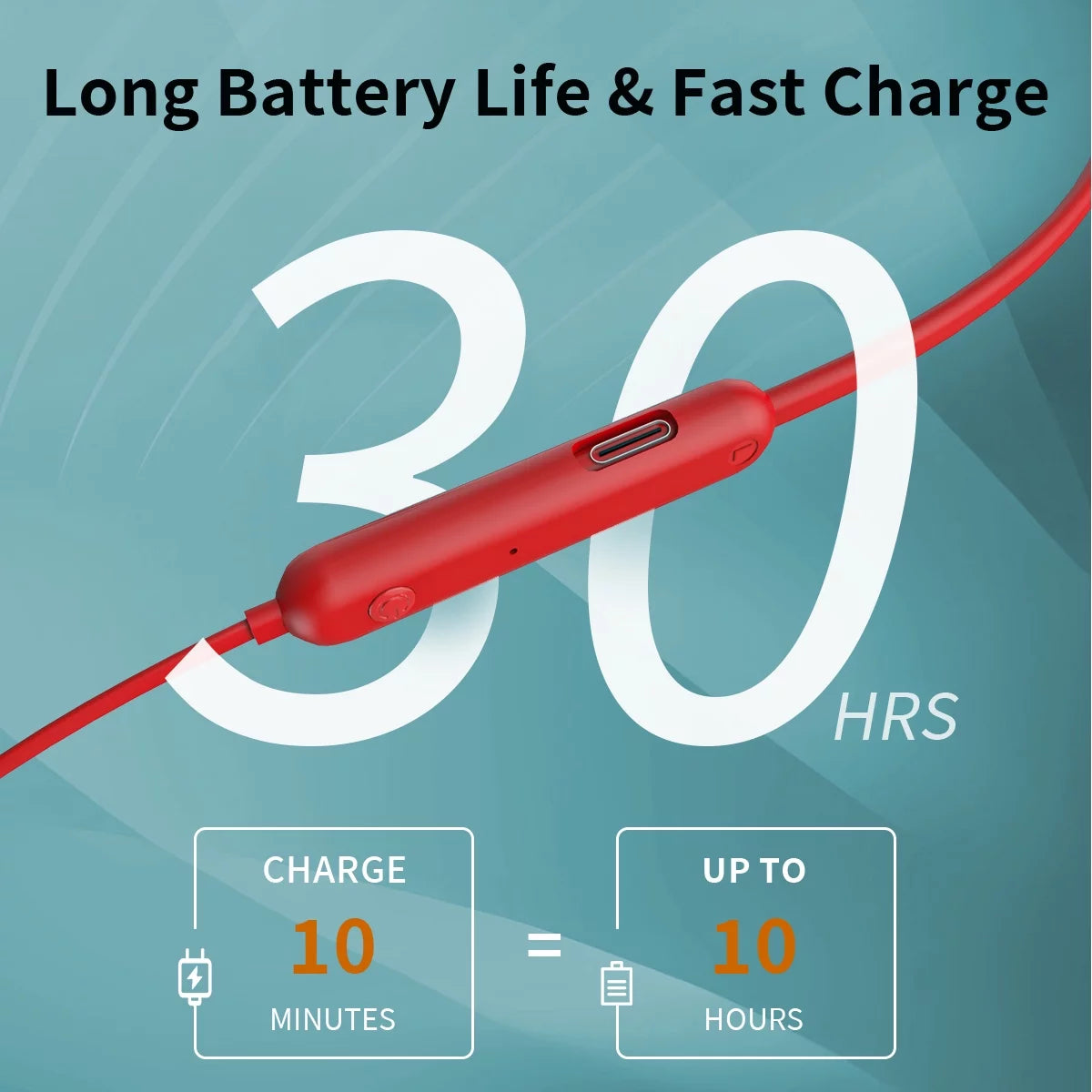 Bluetooth 5.3 Wireless Earbuds, IPX7 Waterproof Sport Headphones with 12H Playtime, Noise Isolating Stereo Sound Earphones for Running, Workout, Gym – Red