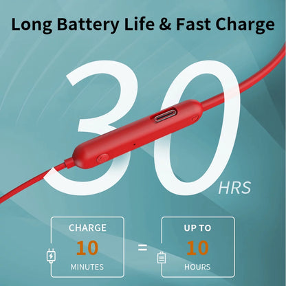 Bluetooth 5.3 Wireless Earbuds, IPX7 Waterproof Sport Headphones with 12H Playtime, Noise Isolating Stereo Sound Earphones for Running, Workout, Gym – Red