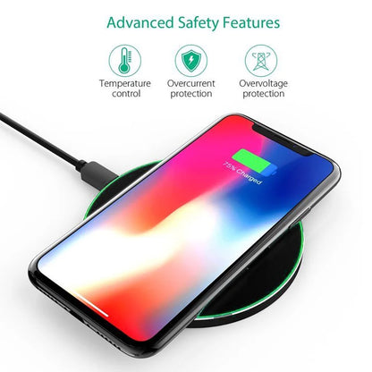 15W Fast Wireless Charger Pad – Aluminum Wireless Charging Dock Compatible with iPhone 16/15/14/13/12/11/XS/XR/8 & Samsung Galaxy S25/S24/S23/S22/S21, Note 20/10
