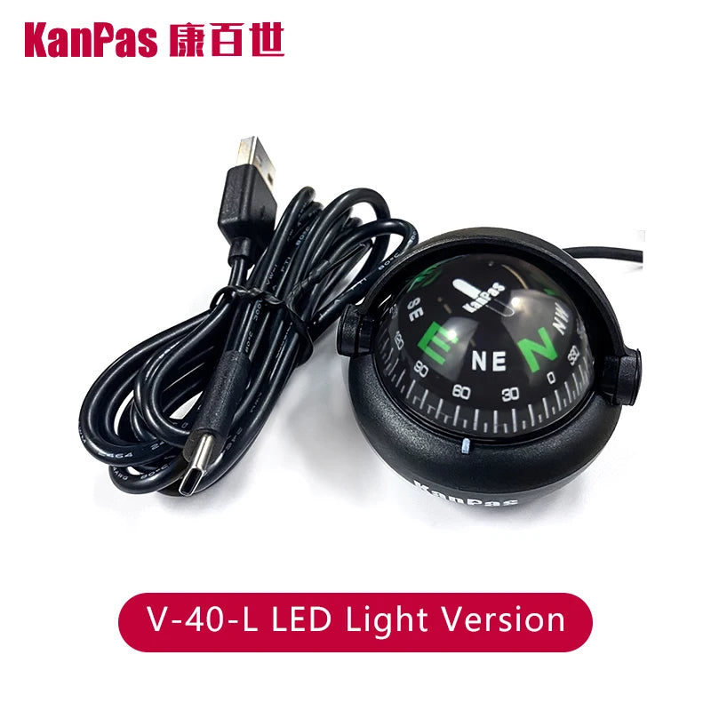Multi-Use LED Compass Ball for Car Dashboard, Boat, and Outdoor Navigation – Compact & Easy-to-Read