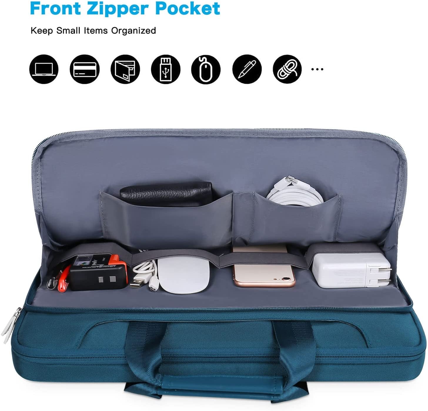 360° Protective Laptop Shoulder Bag – Teal Green Sleeve with Belt, Compatible with MacBook Air 15" M4/M3/M2 A3241 A3114 A2941, MacBook Pro 16" M4/M3/M2/M1, Fits 15-15.6" Notebooks