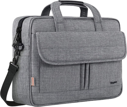 17-Inch Laptop Briefcase – Water-Resistant Business Laptop Bag with Shoulder Strap, Slim & Lightweight Carry-On Computer Case for Men & Women – Professional Work Tote, Travel Office Gift (Grey)