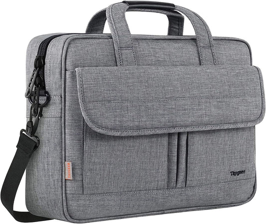17-Inch Laptop Briefcase – Water-Resistant Business Laptop Bag with Shoulder Strap, Slim & Lightweight Carry-On Computer Case for Men & Women – Professional Work Tote, Travel Office Gift (Grey)