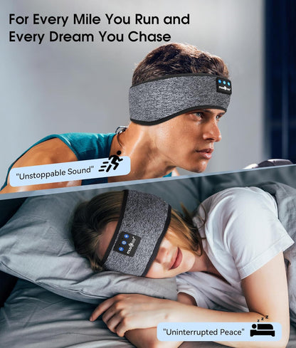Bluetooth 5.4 Sleep Headphones Headband – Wireless Music Eye Mask with HD Stereo Speakers, Ultra-Soft Sleep Earbuds for Side Sleepers, Travel, Running, Yoga – Ideal Gift for Men & Women