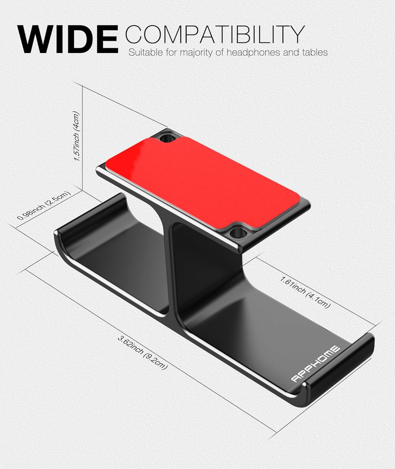 Under-Desk Headphone Hanger Stand – Aluminum Dual Headset Holder with Strong Adhesive Mount – Stick-On Hook for All Headphones & Gaming Accessories