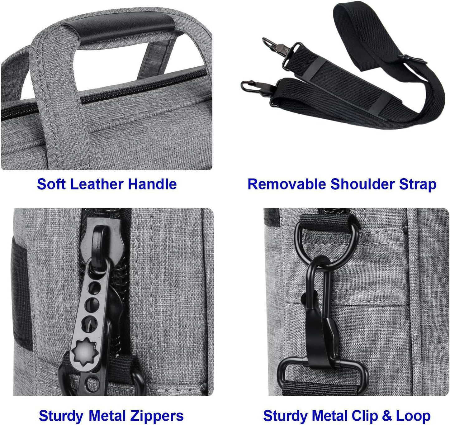 17-Inch Laptop Briefcase – Water-Resistant Business Laptop Bag with Shoulder Strap, Slim & Lightweight Carry-On Computer Case for Men & Women – Professional Work Tote, Travel Office Gift (Grey)