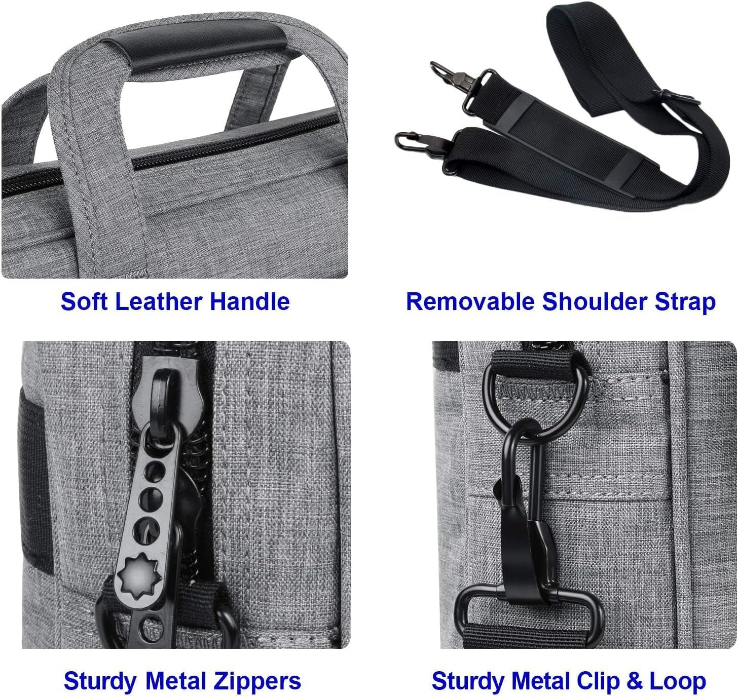 17-Inch Laptop Briefcase – Water-Resistant Business Laptop Bag with Shoulder Strap, Slim & Lightweight Carry-On Computer Case for Men & Women – Professional Work Tote, Travel Office Gift (Grey)