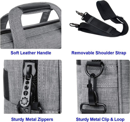 17-Inch Laptop Briefcase – Water-Resistant Business Laptop Bag with Shoulder Strap, Slim & Lightweight Carry-On Computer Case for Men & Women – Professional Work Tote, Travel Office Gift (Grey)