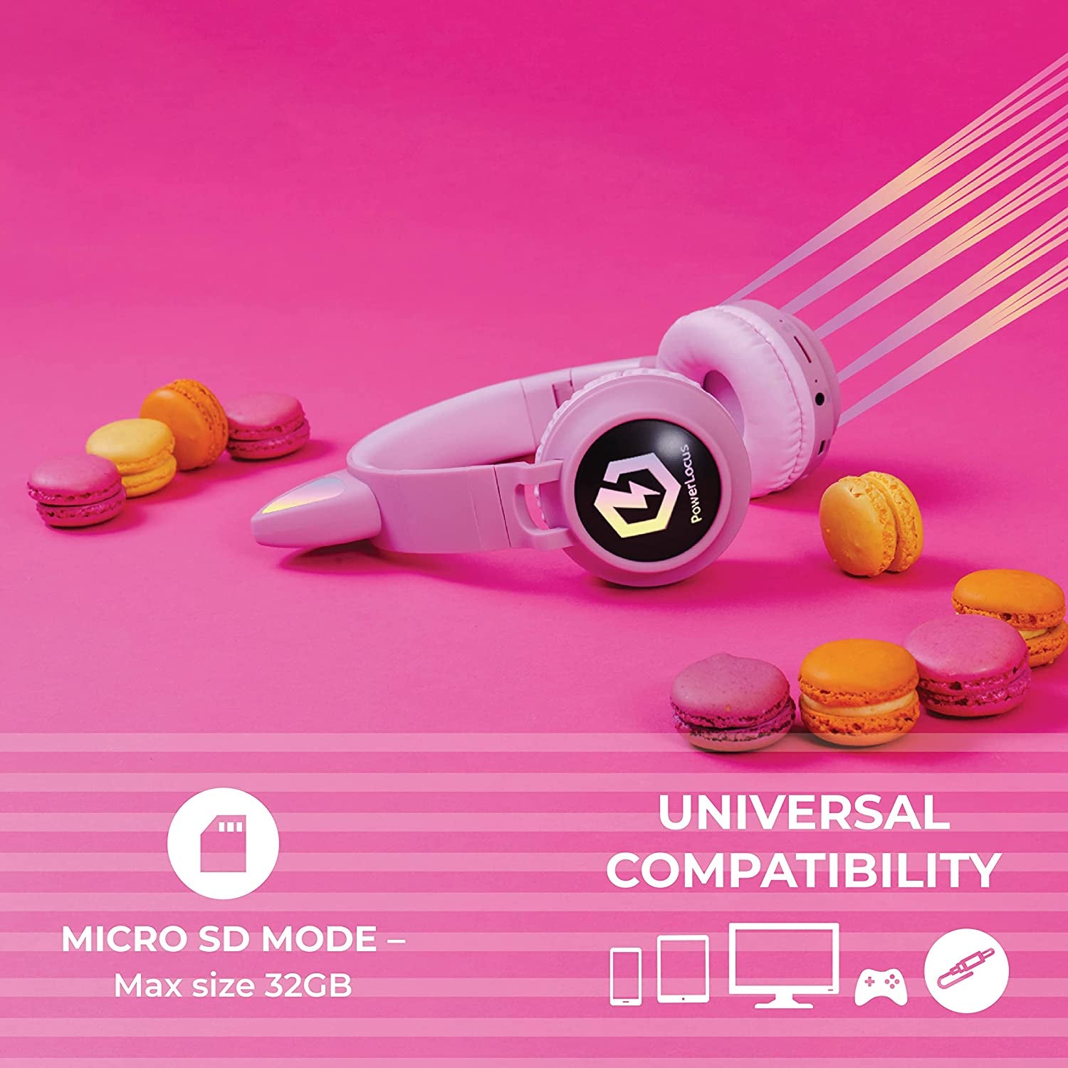 Kids Bluetooth Cat Ear Headphones with LED Lights – Wireless 5.3, Safe Volume Limit, Micro SD/TF Slot, Foldable Over-Ear Headset for iPad, Tablet & Travel (Pink)