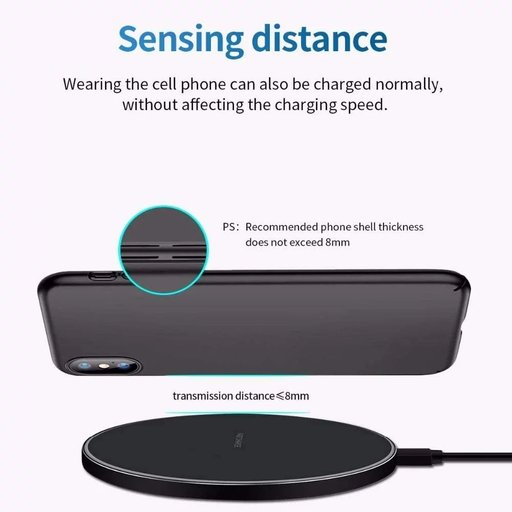 15W Fast Wireless Charger Pad – Aluminum Wireless Charging Dock Compatible with iPhone 16/15/14/13/12/11/XS/XR/8 & Samsung Galaxy S25/S24/S23/S22/S21, Note 20/10