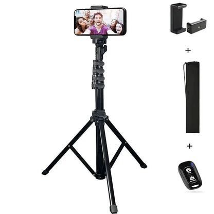 Innotech 62" Extendable Phone Tripod & Selfie Stick with Wireless Remote & Universal Phone Holder — Compatible with iPhone, Android, and Cameras