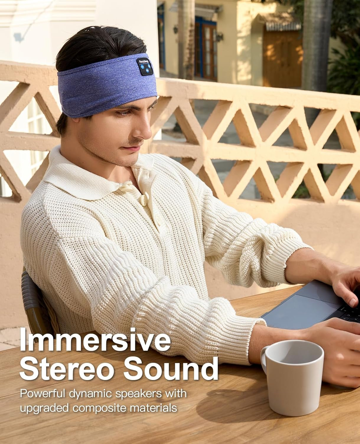 Bluetooth Sleep Headphones Headband – Wireless Sports Headband with Ultra-Thin HD Stereo Speakers for Sleeping, Running, Yoga, Meditation, Insomnia, Travel & Workout