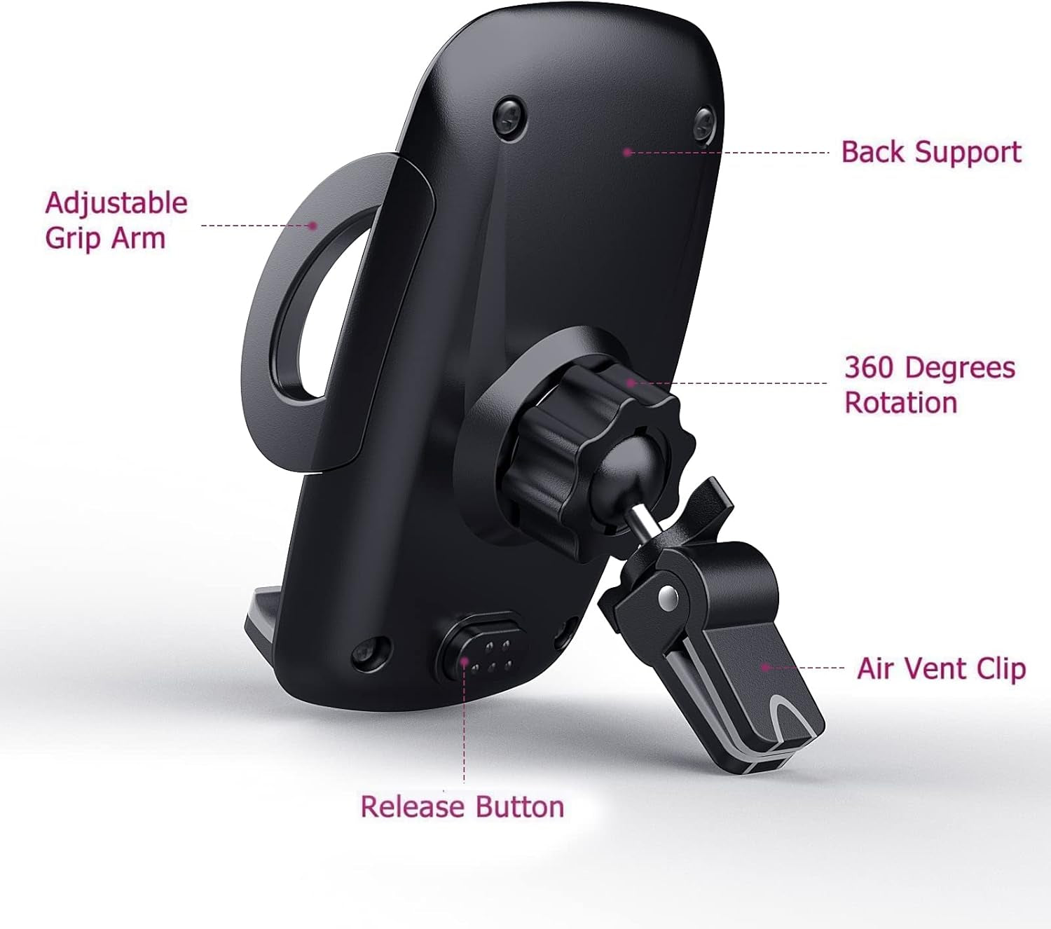 Universal Car Phone Holder – 360° Rotating Air Vent Mount & Stand Cradle for All Smartphones