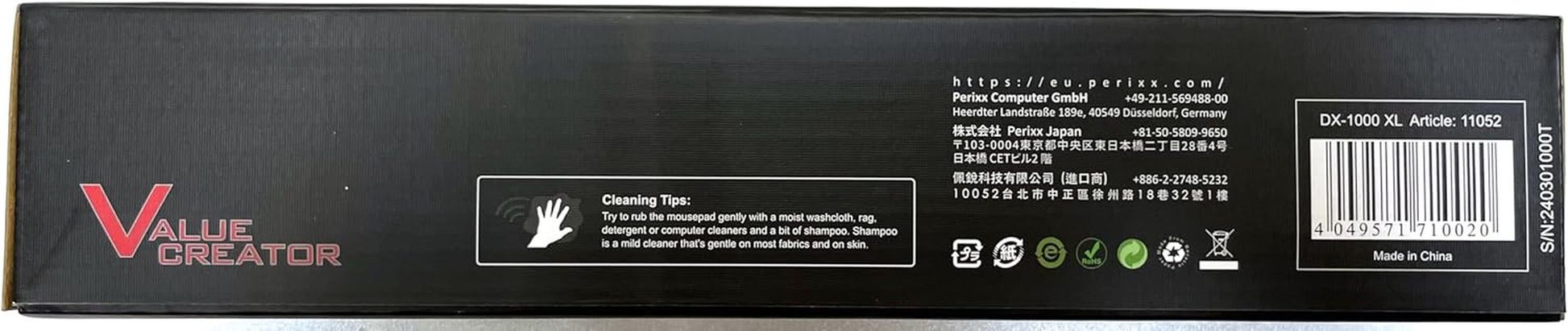 DX-1000XL Waterproof Gaming Mouse Pad – XL 15.75 x 12.6" Non-Slip Mouse Mat with Stitched Edges & Rubber Base – Extended Desk Pad for Laptop & Desktop, Black
