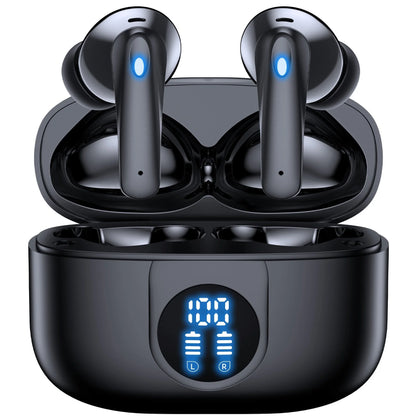 Wireless Earbuds Bluetooth 5.4 Headphones, 60H Playtime with Dual LED Display Charging Case, IPX7 Waterproof Stereo Earbuds with Noise-Cancelling Mics, In-Ear Earphones for Android & iOS