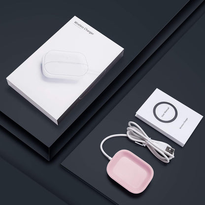 Wireless Charging Station for AirPods & AirPods Pro – Compatible with AirPods Pro 2nd/1st Gen, AirPods 4/3 – Fast Charger with Active Noise Cancellation Support – Pink