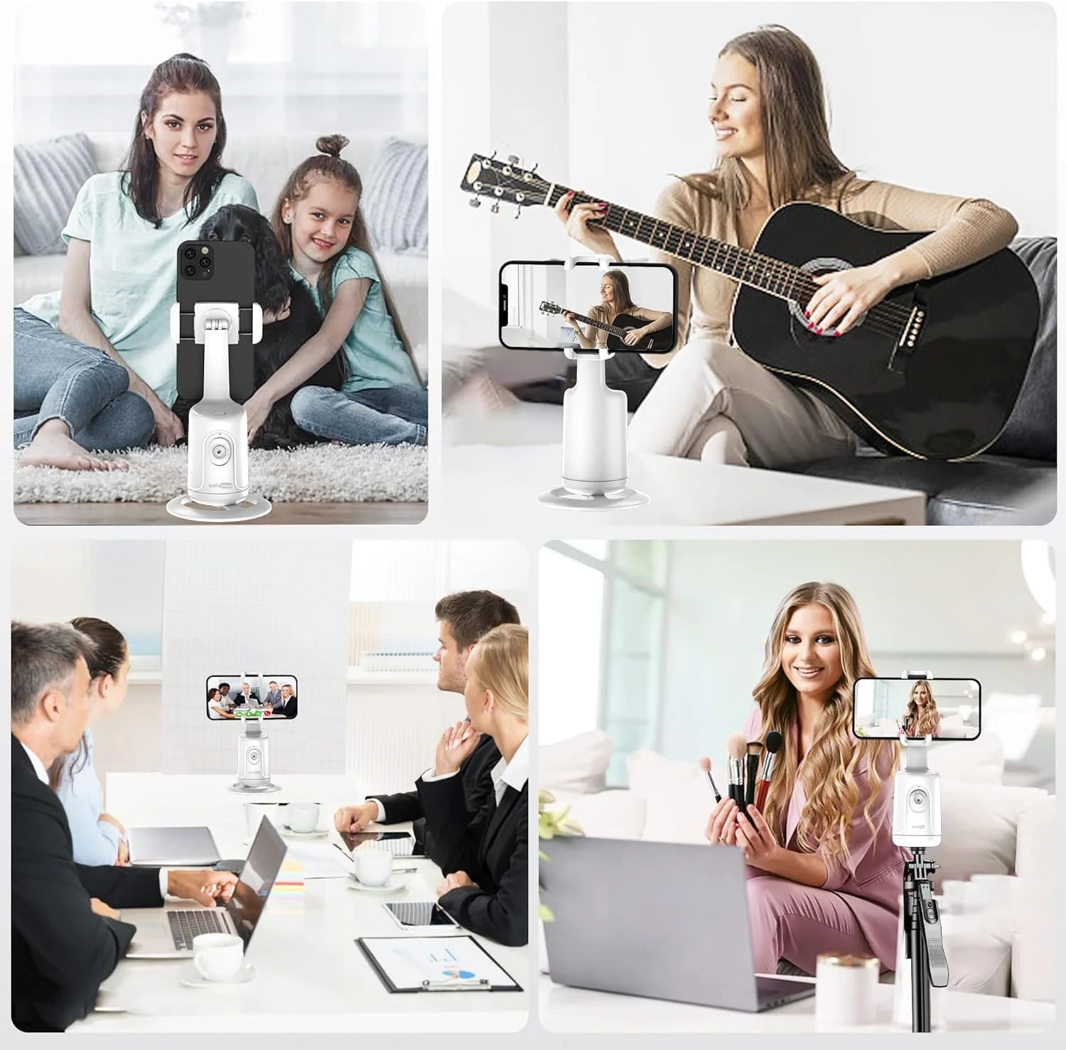 Auto Face Tracking Tripod with 360° Rotation – No App Needed, Gesture Control Phone & Camera Mount, Rechargeable Battery for Vlogging, Streaming, TikTok & Video Recording