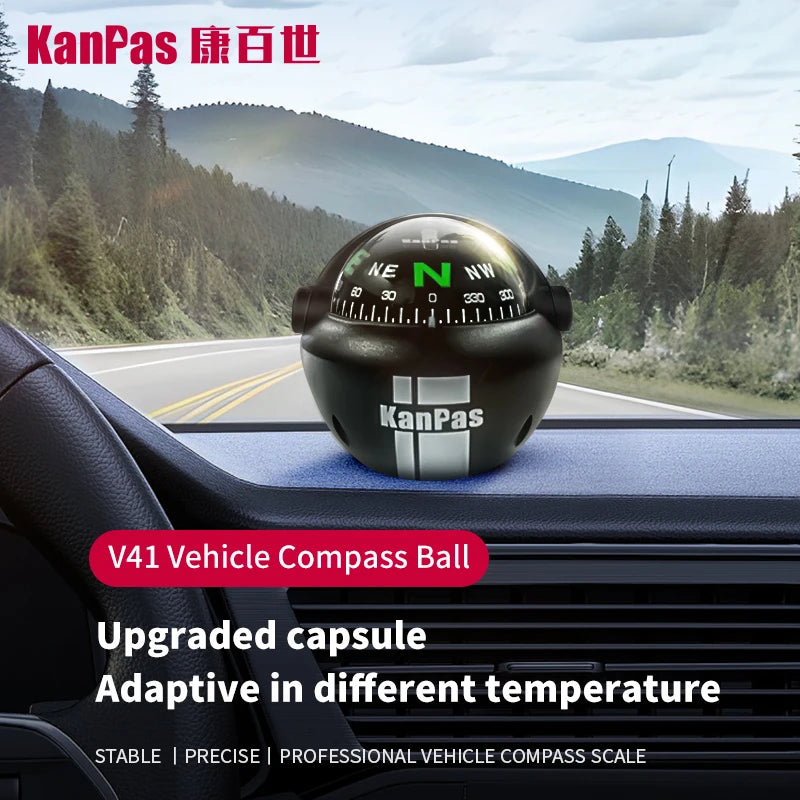 Multi-Use LED Compass Ball for Car Dashboard, Boat, and Outdoor Navigation – Compact & Easy-to-Read