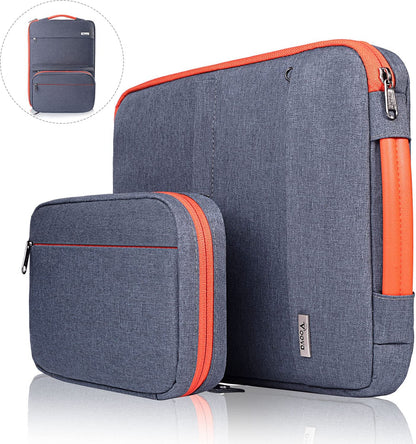 Waterproof 13-14 Inch Laptop Sleeve Case with Detachable Accessory Pouch — Compatible with MacBook Air M2/M3/M4, MacBook Pro 13/14, Surface Laptop 4/5 (13.5”), Chromebook 14, 2-in-1 Protective Computer Bag