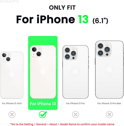 Shockproof Liquid Silicone Case for iPhone 13, Soft Gel Rubber Anti-Drop Cover with Full Body Protection – 6.1 Inch, Black