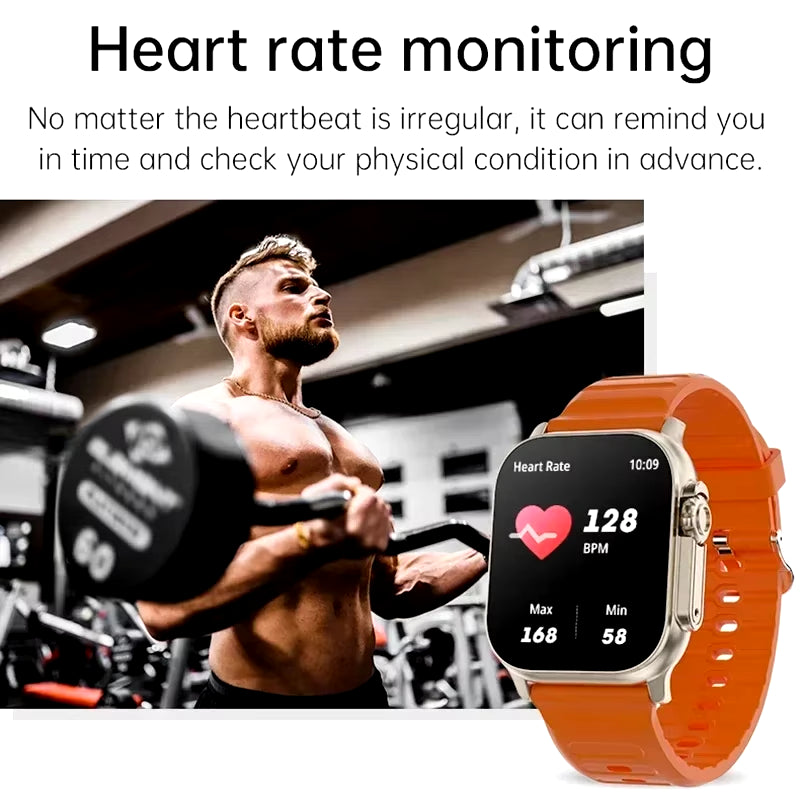 T900 Ultra Smartwatch – Bluetooth Calling, Message Alerts, Heart Rate & Fitness Tracker, Sports Watch for Android & iOS – Unisex Design for Men & Women