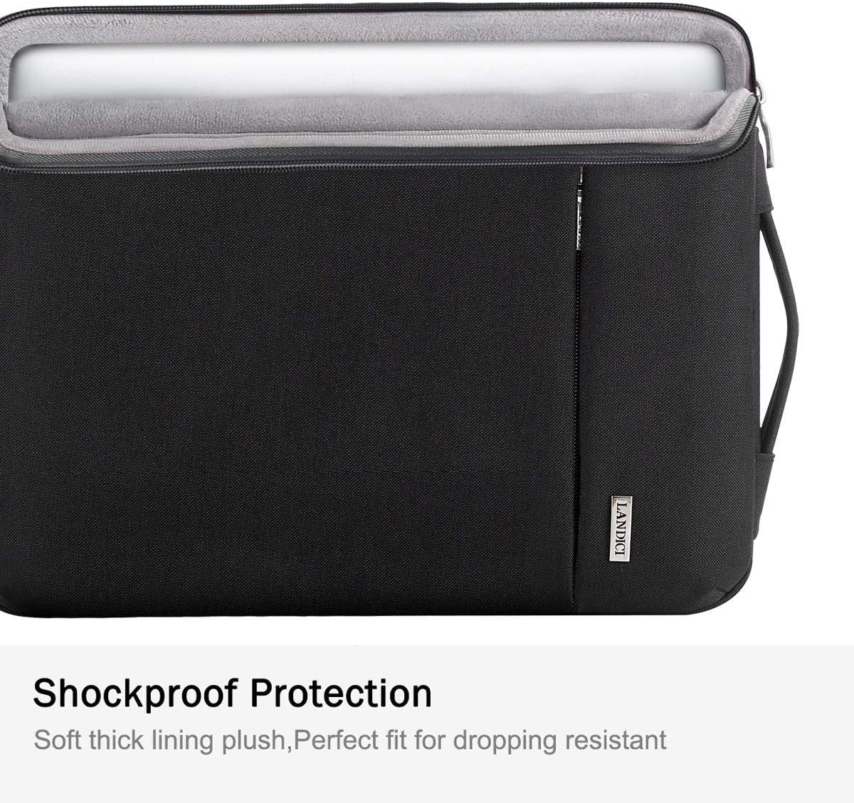 360° Protective 11.6 Inch Laptop Sleeve – Slim Waterproof Shockproof Case for Surface Pro 7/8/9, Laptop Go 2/3, MacBook Air 11, 11–12" Chromebook – Black Carrying Bag