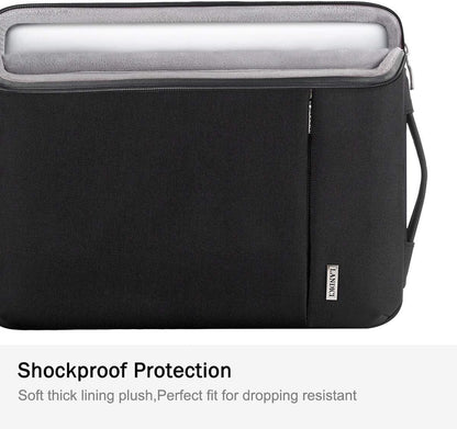 360° Protective 11.6 Inch Laptop Sleeve – Slim Waterproof Shockproof Case for Surface Pro 7/8/9, Laptop Go 2/3, MacBook Air 11, 11–12" Chromebook – Black Carrying Bag