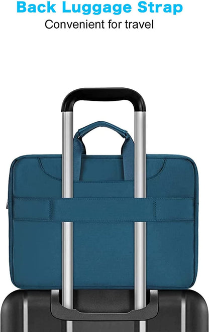 360° Protective Laptop Shoulder Bag – Teal Green Sleeve with Belt, Compatible with MacBook Air 15" M4/M3/M2 A3241 A3114 A2941, MacBook Pro 16" M4/M3/M2/M1, Fits 15-15.6" Notebooks