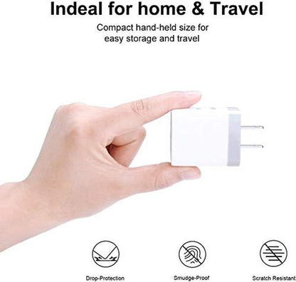 [3-Pack] USB Wall Charger Block – 3-Port 3.1A Fast Charging Plug Adapter for iPhone 16/15/14/13/12/SE/11 Pro, Samsung Galaxy S24–S21 Ultra, Google Pixel & More